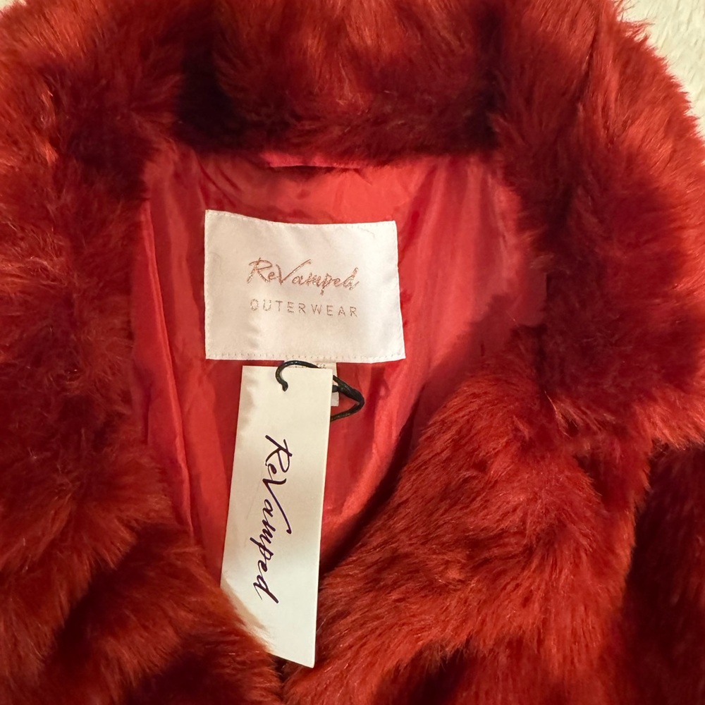 Revamped Women's Bold Red Teddy Jacket